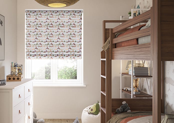 Cloudy Peaks, Rosey Hues - Motorised Roman Blind - Image 3
